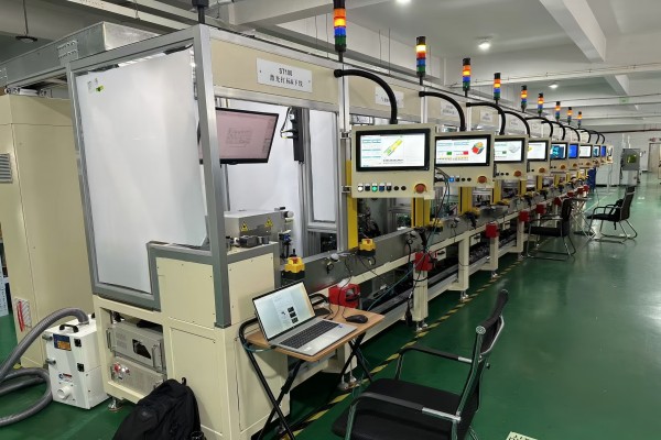 Electromagnetic head assembly test line